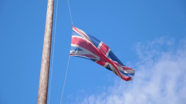 Bandeira Britânica Câmera Lenta 180Fps — Vídeo de Stock