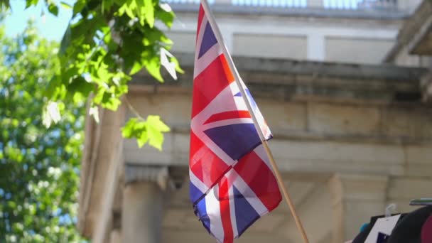 Британский Флаг Замедленной Съемке 180 Кадров Секунду — стоковое видео