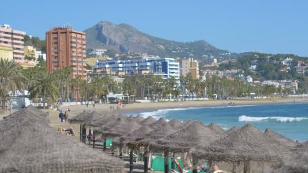 Playa Málaga España Cámara Lenta 60Fps — Vídeo de stock