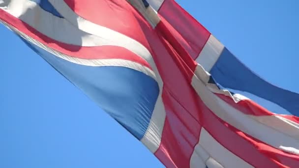 Bandera Británica Ondeando Viento Cámara Lenta 180Fps — Vídeos de Stock