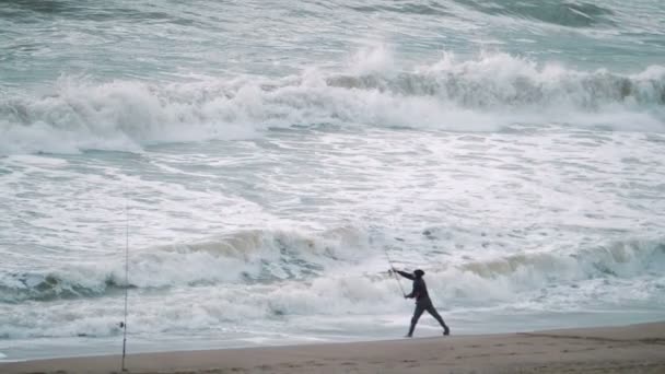 Bouřlivé Počasí Oceánu Zpomaleně 180Fps — Stock video