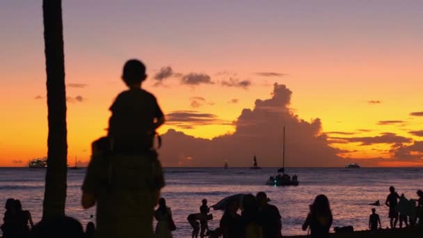 Hawaii Inanılmaz Günbatımı Yavaş Çekim 60Fps — Stok video
