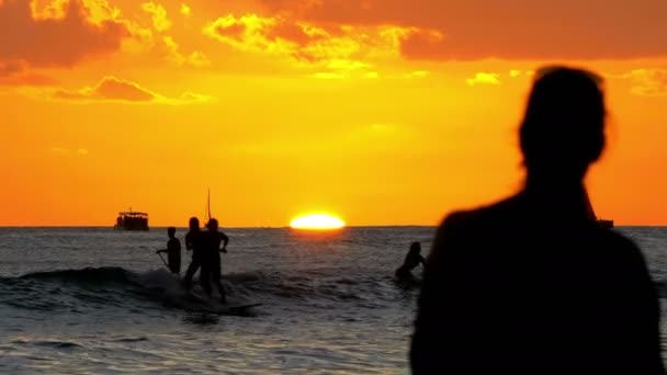 Úžasný Západ Slunce Havaji Zpomaleném Filmu 60Fps — Stock video