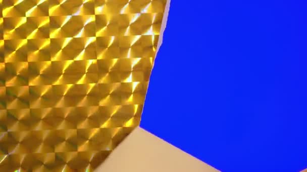 Tearing Decorative Paper Transition Blue Screen Chroma Key Alpha Channel — Stock Video