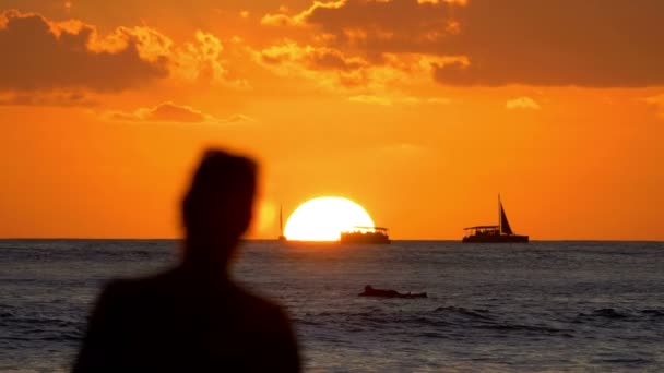 Erstaunlicher Sonnenuntergang Auf Hawaii Zeitlupe 60Fps — Stockvideo