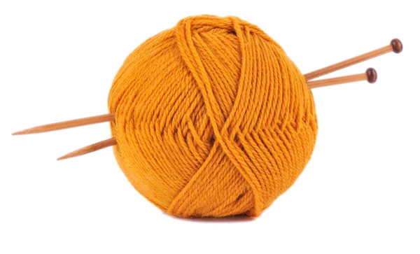 Yellow knitting yarn — Stock Photo, Image