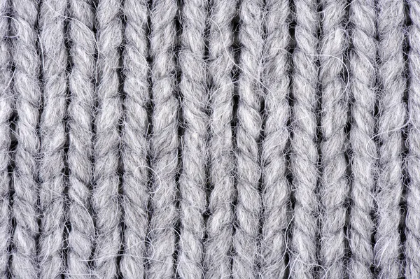 Textura de lã de tricô cinza — Fotografia de Stock
