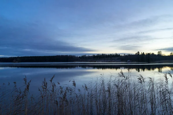 Coucher Soleil Incroyable Sur Lac — Photo