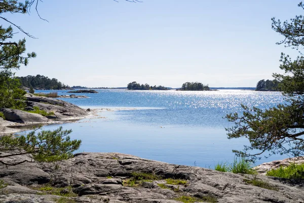 Beautiful View Lake Sunny Day — Zdjęcie stockowe