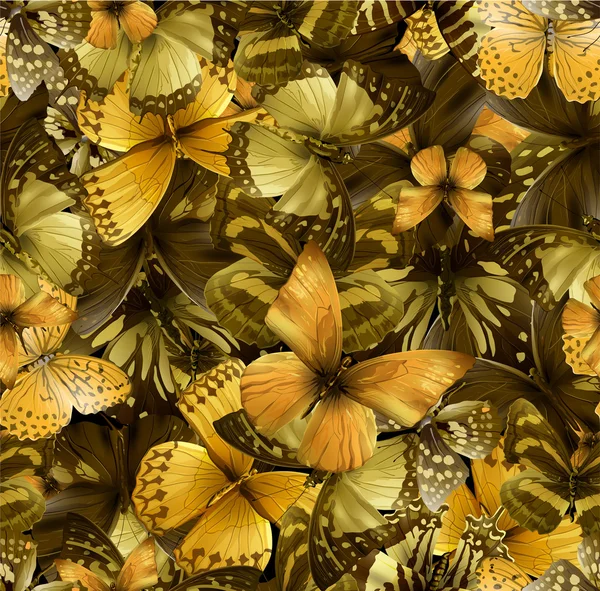 Schmetterling nahtlos 03 Gold — Stockvektor