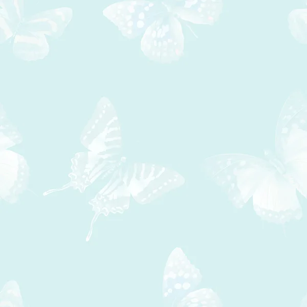 Schmetterling nahtlos 06 weiß — Stockvektor