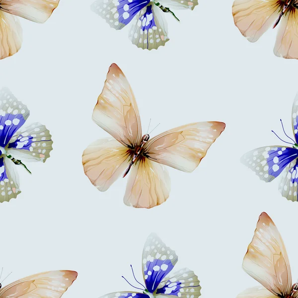 Schmetterling Aquarell nahtlos 00 — Stockvektor