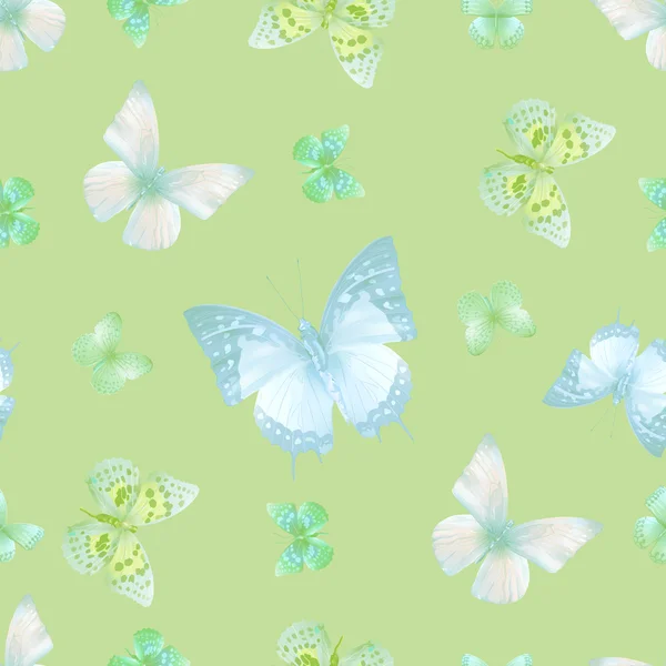 Бабочка 07 зеленая — стоковый вектор