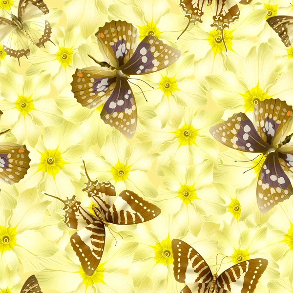 Baterflay flowers yellow — Stock Vector