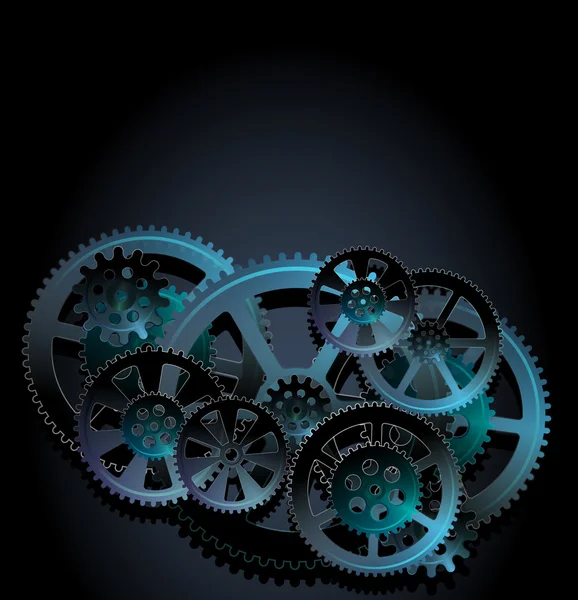 Gears dark blue black — Stock Vector