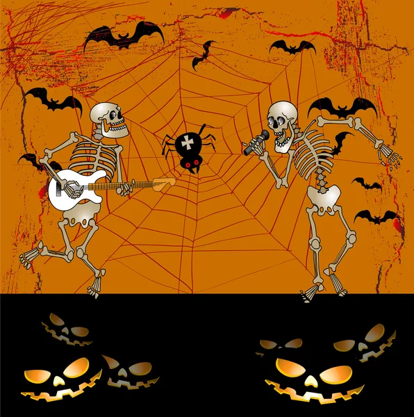 Esqueleto de Halloween — Vector de stock