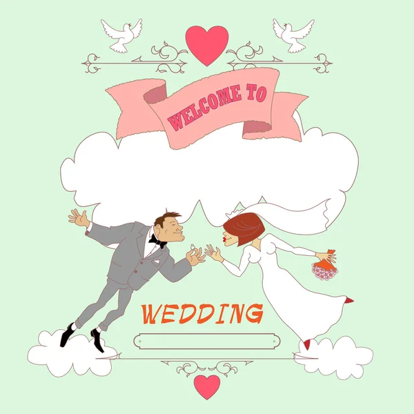 Groom and bride — Stock Vector