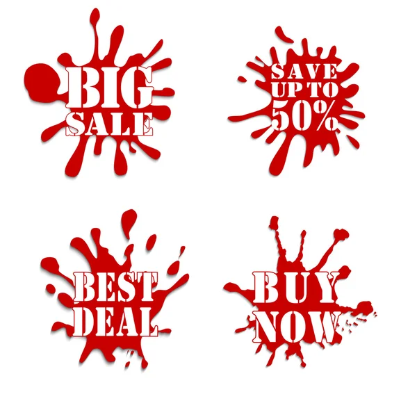 Venta blot colección rojo — Vector de stock