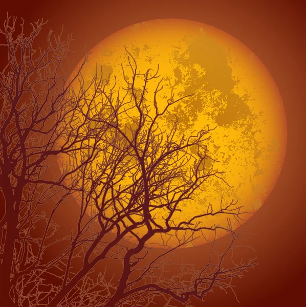 Autumn branches and the moon01 — Stockový vektor