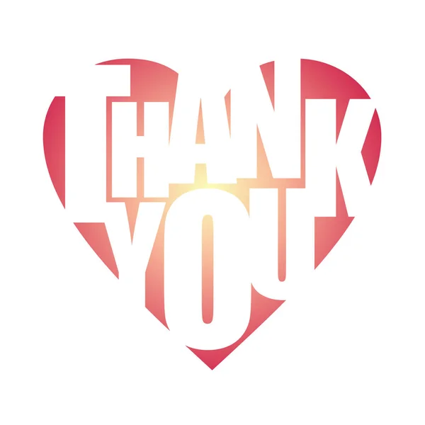 Thank You Heart Shaped Word Color Image Gradient Color Transition — Stock Vector