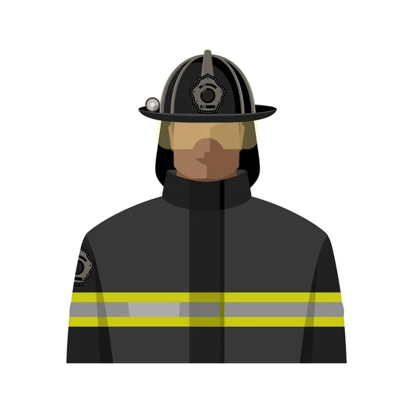 Pompier Uniforme Casque Image Couleur Isolée Illustration Vectorielle — Image vectorielle