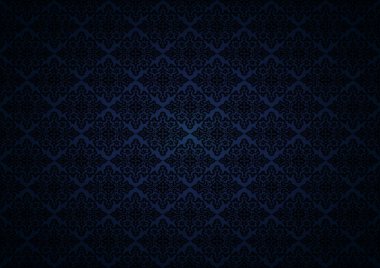 Klasik bir gotik arka plan koyu mavi morötesi ve siyah. Klasik Hint-İran süslemesi. Vektör illüstrasyonu