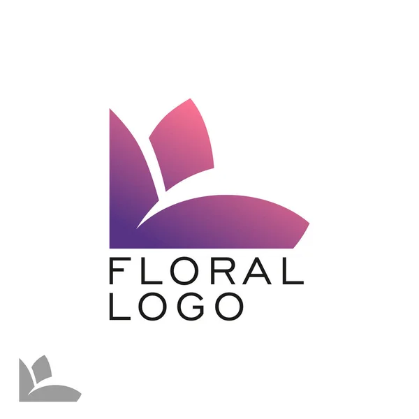 Logo Color Floral Con Gradiente Concepto Para Salón Flores Spa — Vector de stock