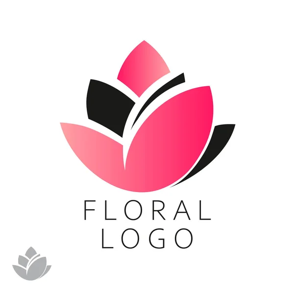 Flor Loto Logotipo Color Con Degradado Concepto Para Spa Relajación — Vector de stock