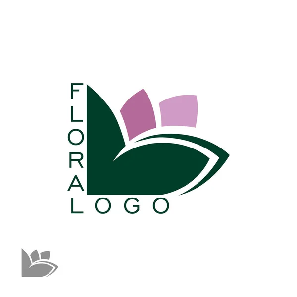 Logo Color Floral Con Gradiente Concepto Para Salón Flores Spa — Vector de stock