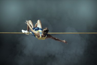 Atlet eylem yüksek atlama