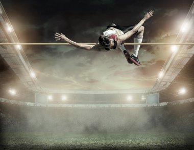 Atlet eylem yüksek atlama