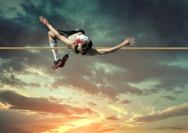 Atlet eylem yüksek atlama.