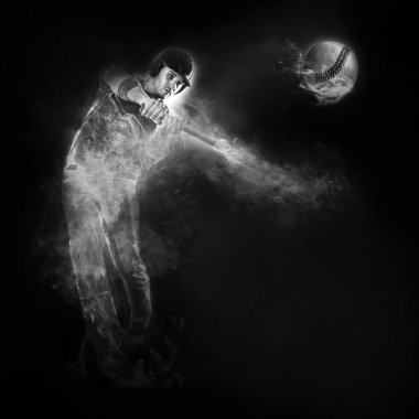 Beyzbol oyuncusu gelen duman