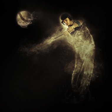 Beyzbol oyuncusu gelen duman