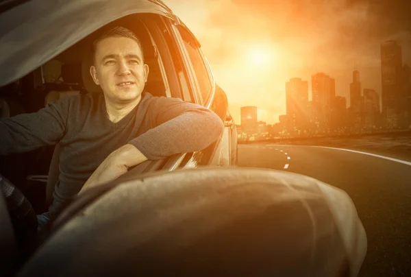 Man driving a car. — Stock Photo, Image