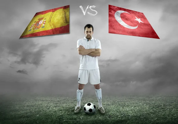 Football player on soccer field — Stock Photo, Image