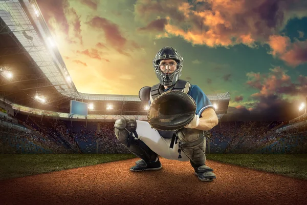 Baseballspelare i aktion — Stockfoto