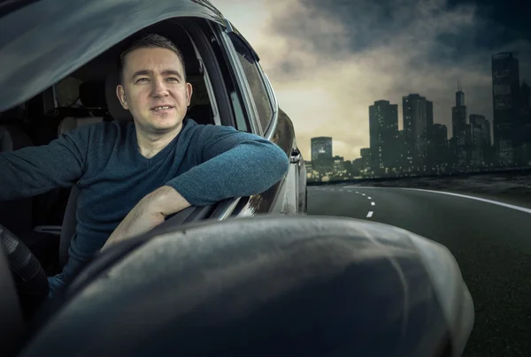 Man driving a car. — Stock Photo, Image