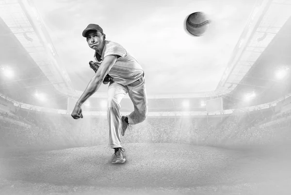 Παίκτης του μπέιζμπολ σε δράση — Φωτογραφία Αρχείου