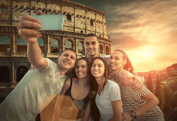 Self Group Friends One Most Popular Travel Place World Roman Stock Picture