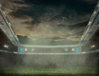 Yağmur yeşil alanı ile stadyum