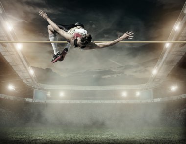 Atlet eylem yüksek atlama