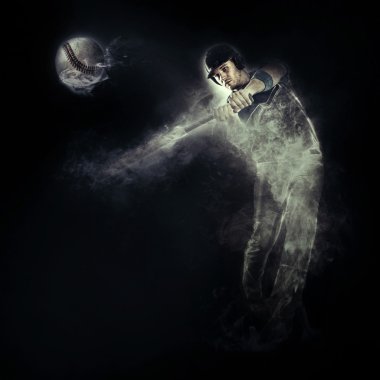 Beyzbol oyuncusu gelen duman