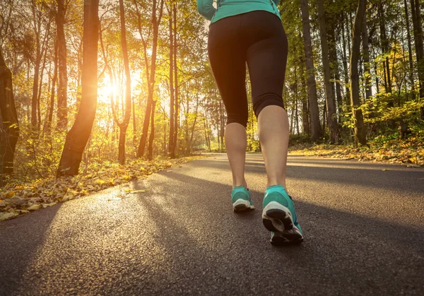 Runner in autumn forest — Stock Photo, Image