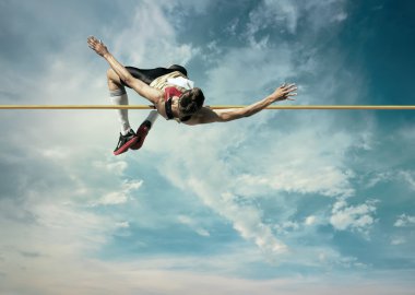 Atlet eylem yüksek atlama.