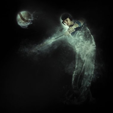 Beyzbol oyuncusu gelen duman