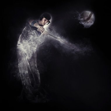 Beyzbol oyuncusu gelen duman