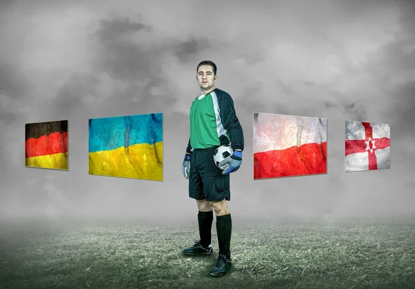 Soccer player on field — Stock Photo, Image