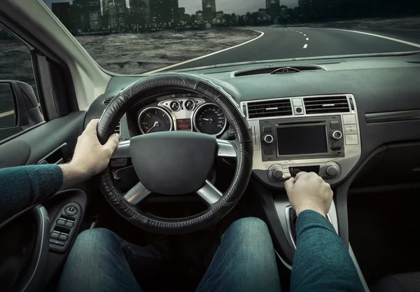 Man driving a car. — Stock Photo, Image