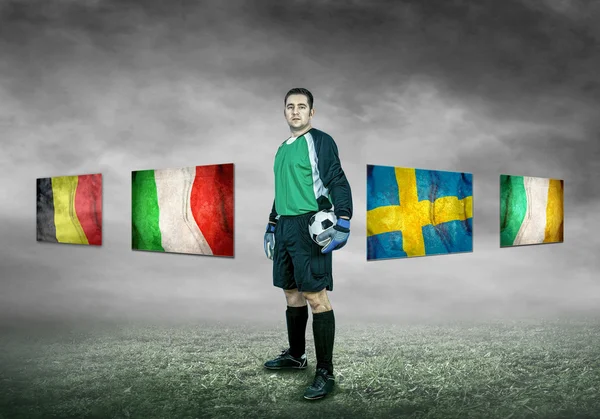 Soccer player on field — Stock Photo, Image